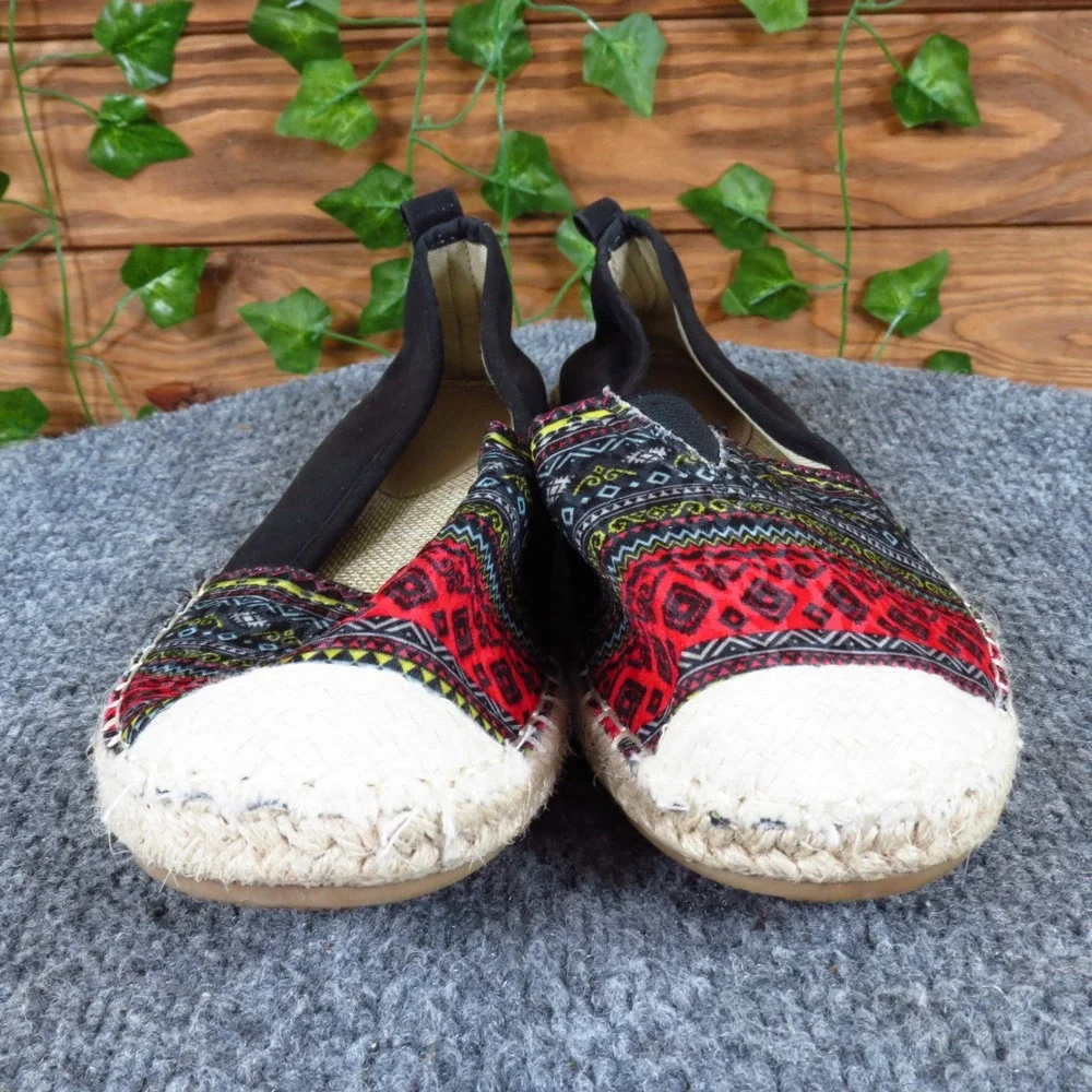 Bella Marie Angela-11 Womens Espadrille Flat Size 5.5 Summer Boho Black Multi